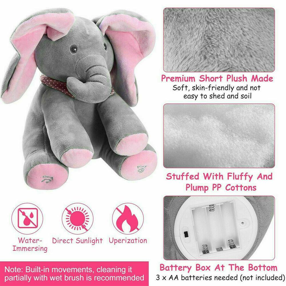 Peekaboo Elephant Toy Musical Plushie